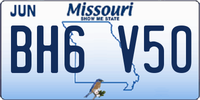 MO license plate BH6V5O