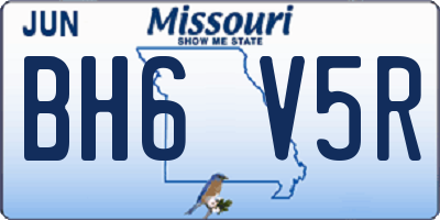 MO license plate BH6V5R