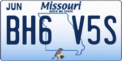 MO license plate BH6V5S