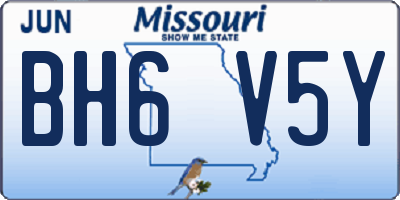 MO license plate BH6V5Y