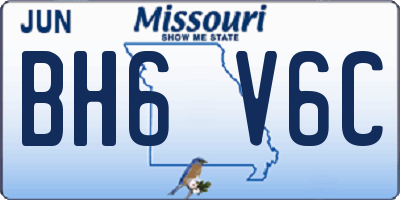 MO license plate BH6V6C