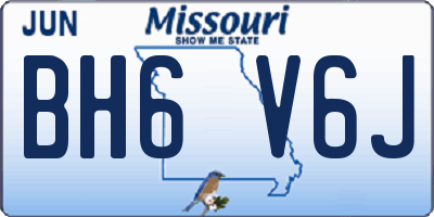 MO license plate BH6V6J