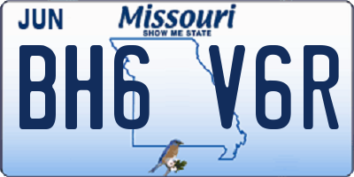 MO license plate BH6V6R