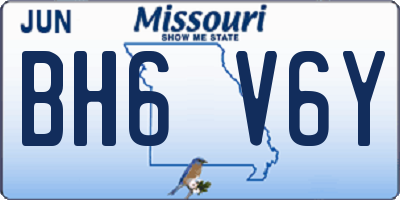 MO license plate BH6V6Y
