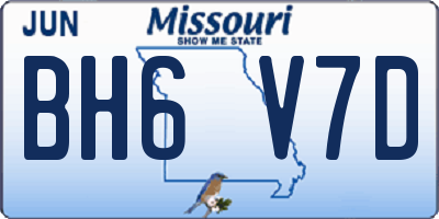 MO license plate BH6V7D