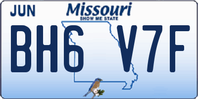 MO license plate BH6V7F