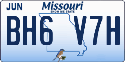 MO license plate BH6V7H