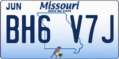 MO license plate BH6V7J