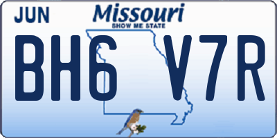 MO license plate BH6V7R