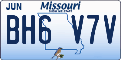 MO license plate BH6V7V