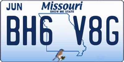 MO license plate BH6V8G