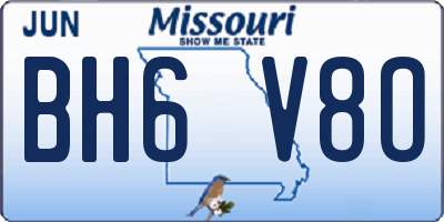 MO license plate BH6V8O