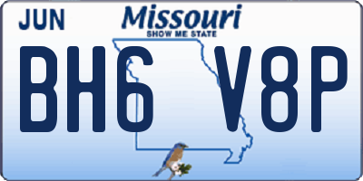 MO license plate BH6V8P