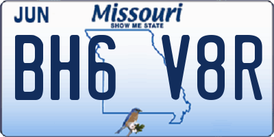 MO license plate BH6V8R