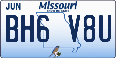 MO license plate BH6V8U
