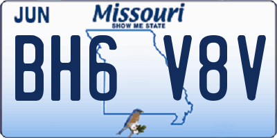 MO license plate BH6V8V