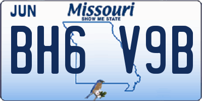MO license plate BH6V9B