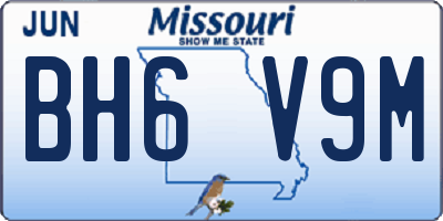 MO license plate BH6V9M