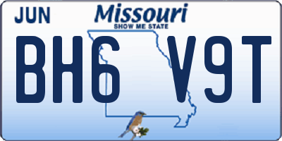 MO license plate BH6V9T