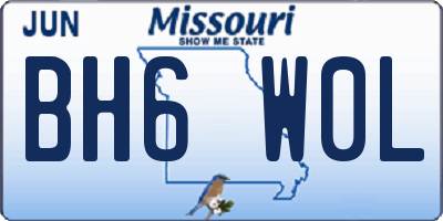 MO license plate BH6W0L