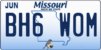 MO license plate BH6W0M