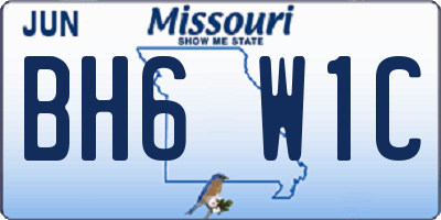 MO license plate BH6W1C