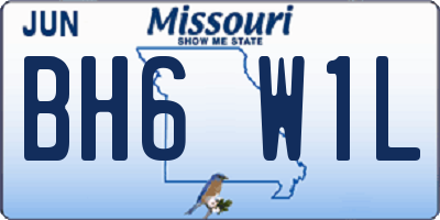 MO license plate BH6W1L
