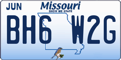 MO license plate BH6W2G