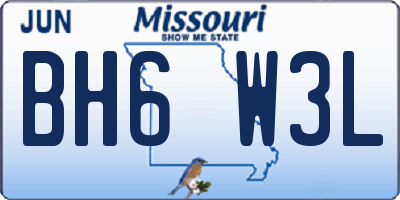 MO license plate BH6W3L