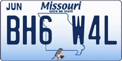 MO license plate BH6W4L