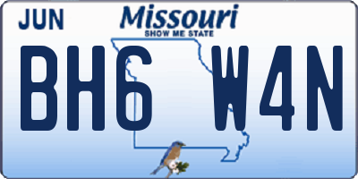 MO license plate BH6W4N