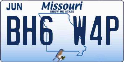 MO license plate BH6W4P