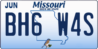 MO license plate BH6W4S