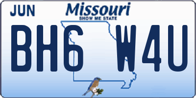 MO license plate BH6W4U