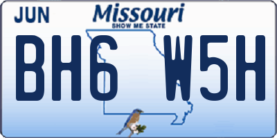 MO license plate BH6W5H