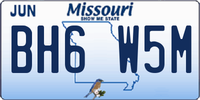 MO license plate BH6W5M