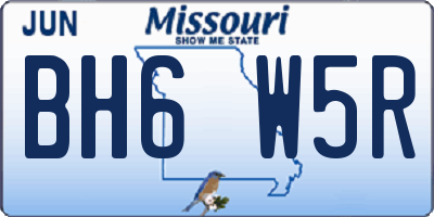 MO license plate BH6W5R