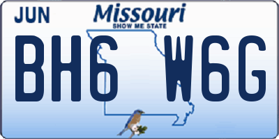 MO license plate BH6W6G