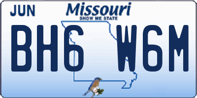 MO license plate BH6W6M