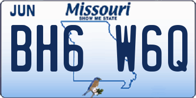 MO license plate BH6W6Q