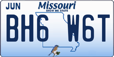 MO license plate BH6W6T