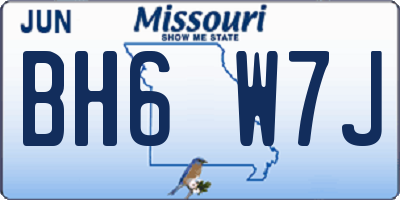 MO license plate BH6W7J