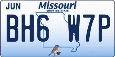 MO license plate BH6W7P