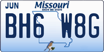 MO license plate BH6W8G
