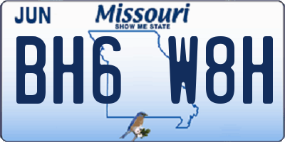 MO license plate BH6W8H