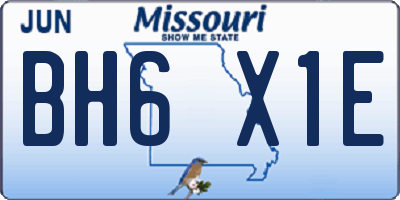 MO license plate BH6X1E