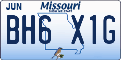 MO license plate BH6X1G