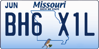 MO license plate BH6X1L
