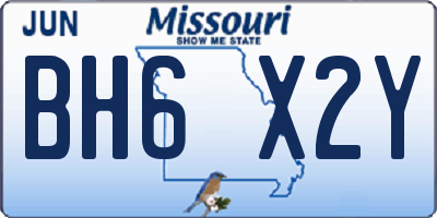 MO license plate BH6X2Y