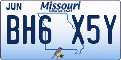 MO license plate BH6X5Y